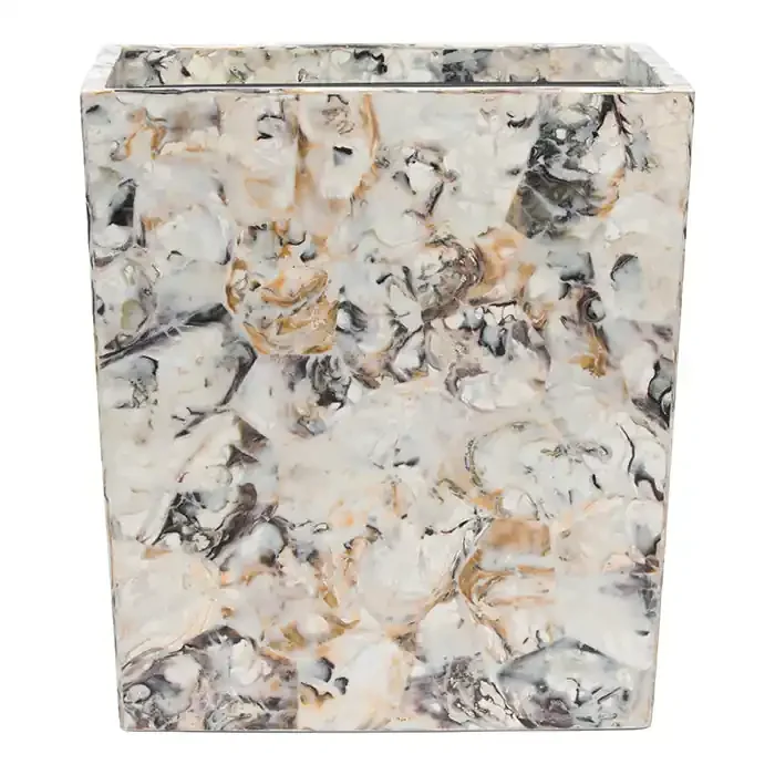 Tramore Natural Laminated Oyster Rectangle Waste Basket