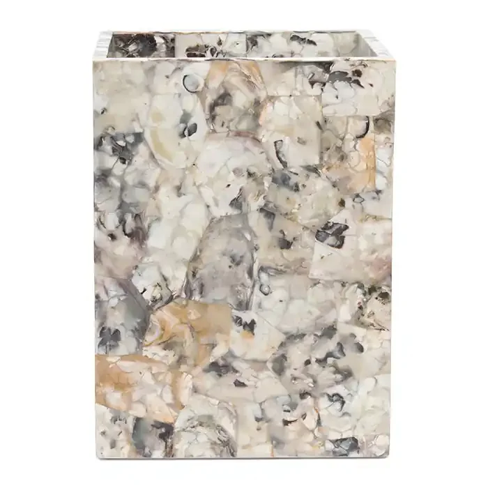 Tramore Natural Laminated Oyster Square Waste Basket