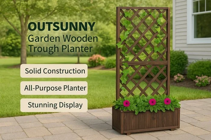 Transform Your Garden: Outsunny Trough Planter with Trellis