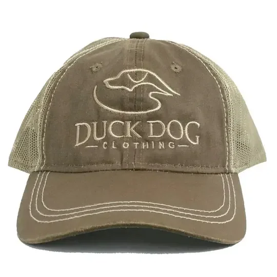 Trucker Hat Full Logo Weathered – Khaki