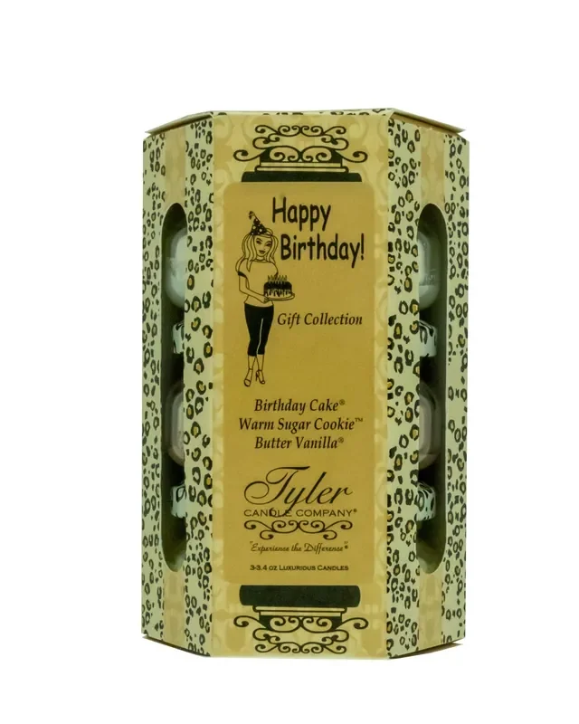 Tyler Candle Company- 3 oz Happy Birthday Gift Set Assorted
