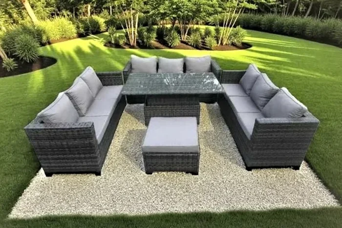 Ultimate Luxurious 10-Seater Rattan Garden Set with Adjustable Rising Table