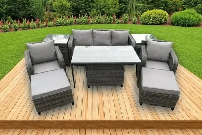 Ultimate Luxurious Garden Recliner Set with Adjustable Dining Table