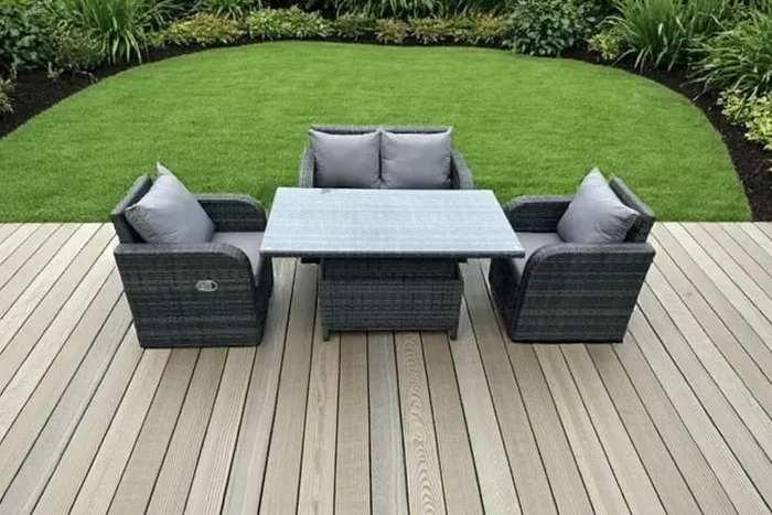 Ultimate Luxury Rattan Reclining Garden Set with Versatile Rising Table