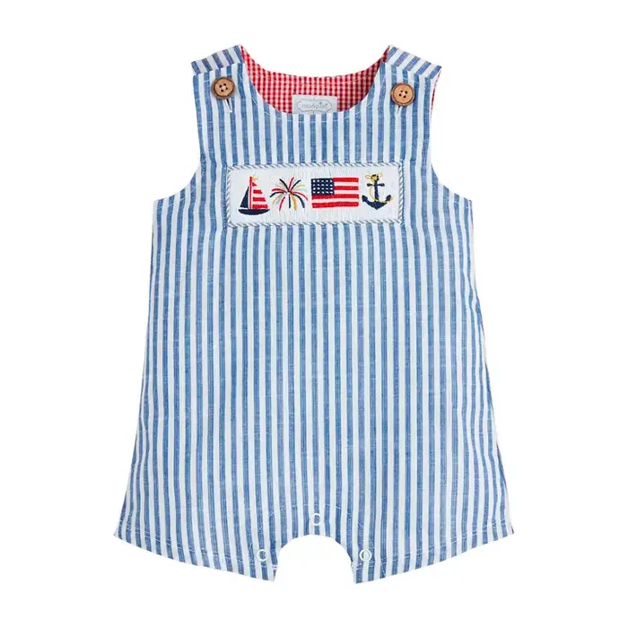 USA Stripe Smocked Jon-Jon