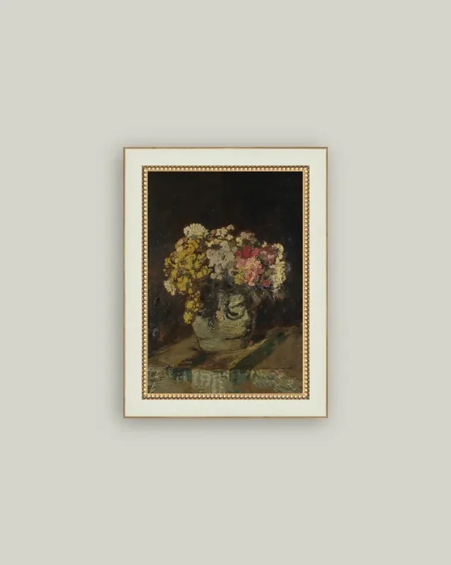 Vase of Pink & Yellow Flowers