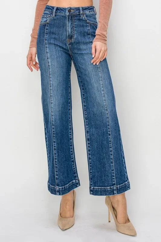 Vera High Rise Ankle Wide Leg Jean • Dark Wash