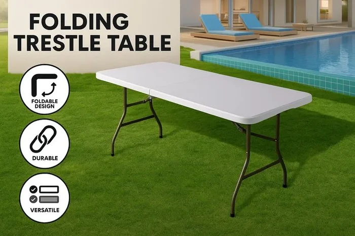 Versatile Folding Indoor/Outdoor Trestle Table – 3 Perfect Sizes!