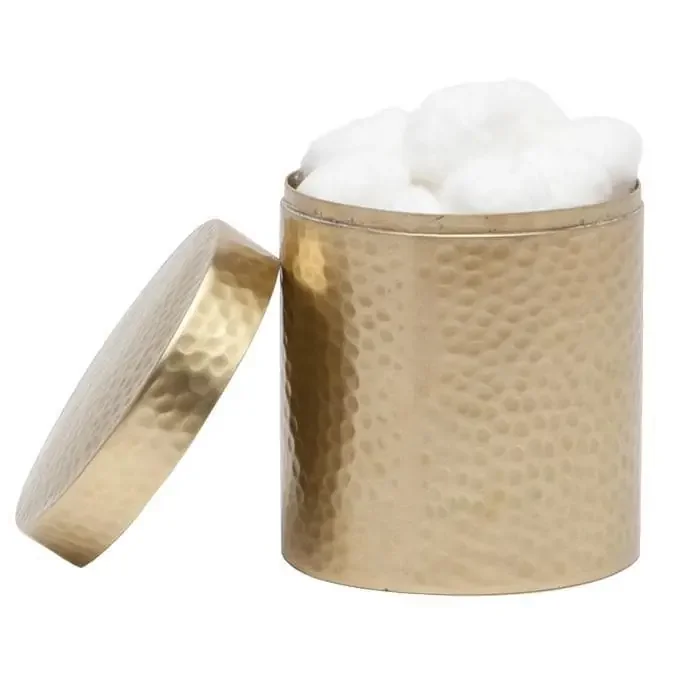 Verum Hammered Metal Canister – Antique Brass