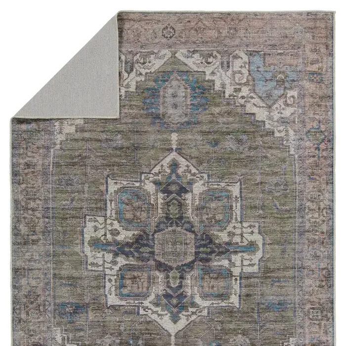 Vibe by Jaipur Living Chaplin Medallion Green/ Blue Area Rug (VINDAGE – VIN07)