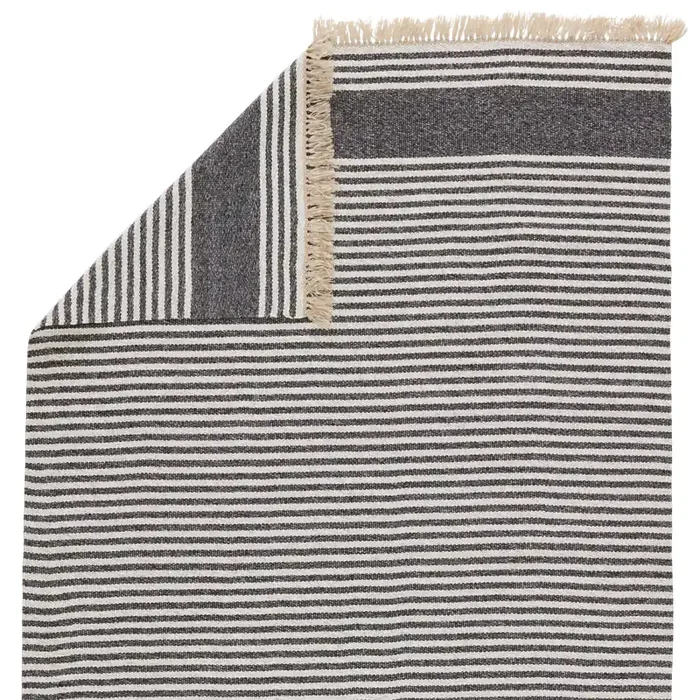 Vibe by Jaipur Living Strand Indoor/ Outdoor Striped Dark Gray/ Beige Area Rug (MORRO BAY – MRB01)