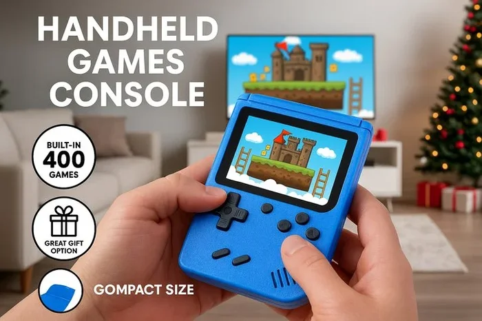 Vibrant Blue Handheld Gaming Console!