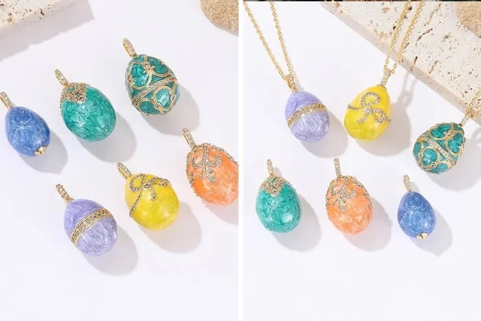 Vibrant Enamel Easter Egg Necklace Pendants – 6 Brilliant Colours!