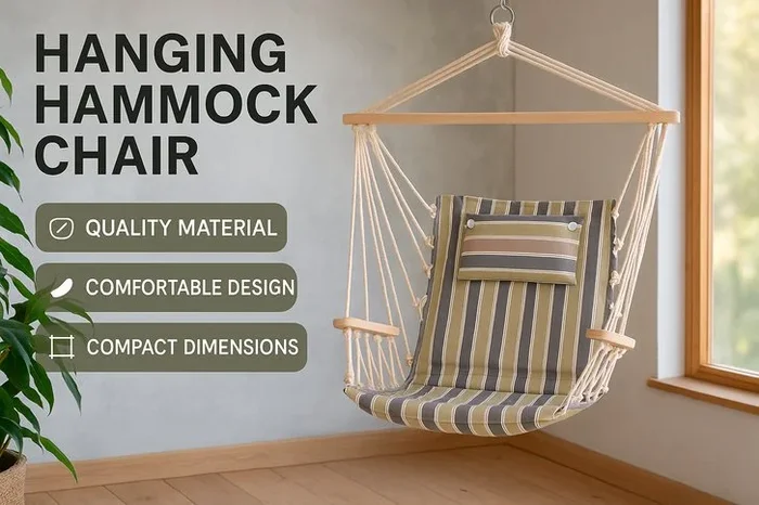 Vibrant Hanging Hammock Chair – Floral or Stripes!