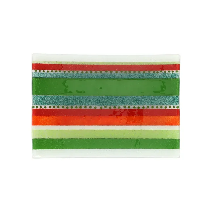 Vietri Natale Glass Small Rectangular Platter