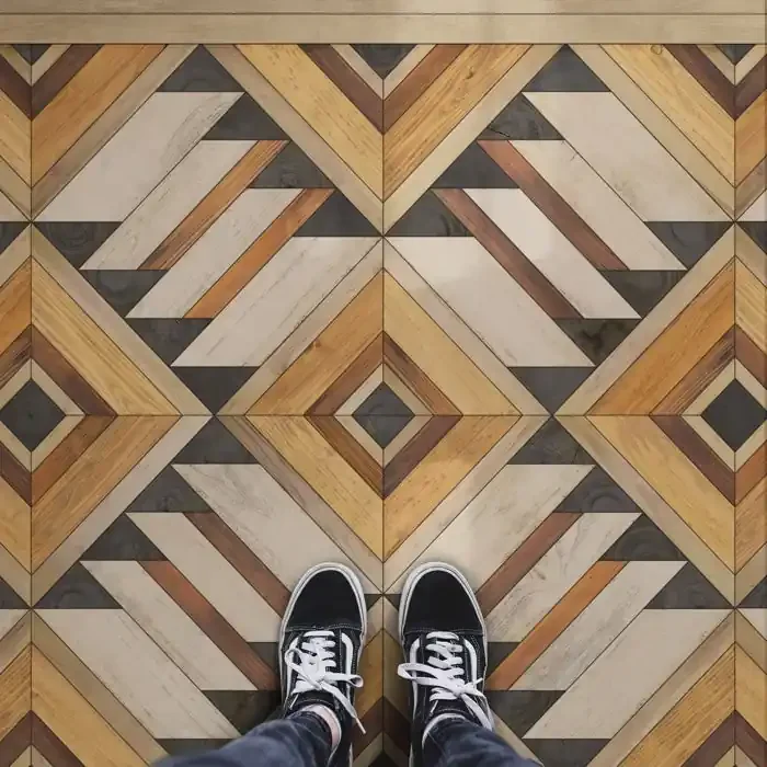 Vintage Vinyl Floorcloth Mat (Norwegian Wood – Yukon – Logan)