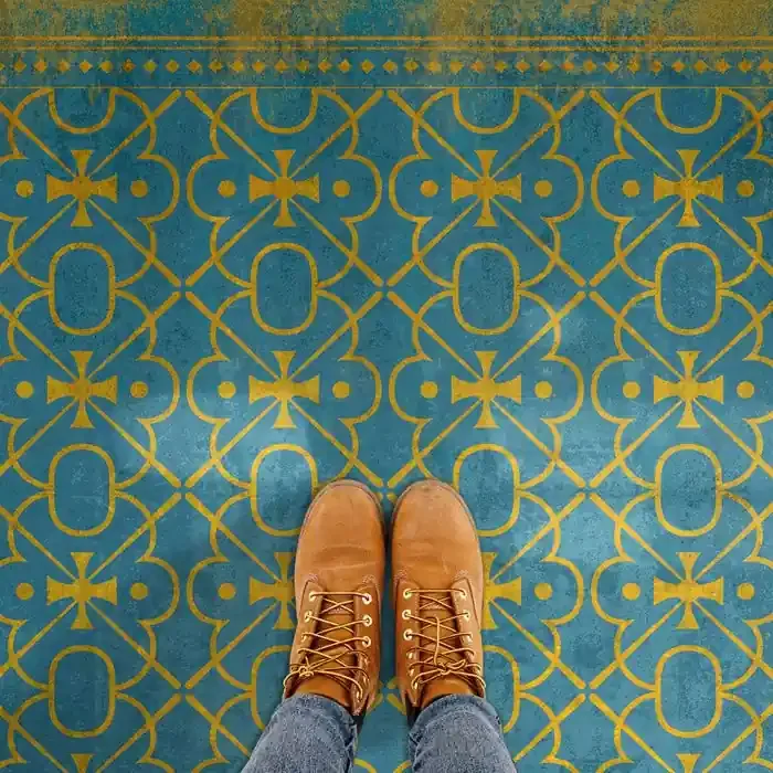 Vintage Vinyl Floorcloth Mats (Pattern 05 Drookit)