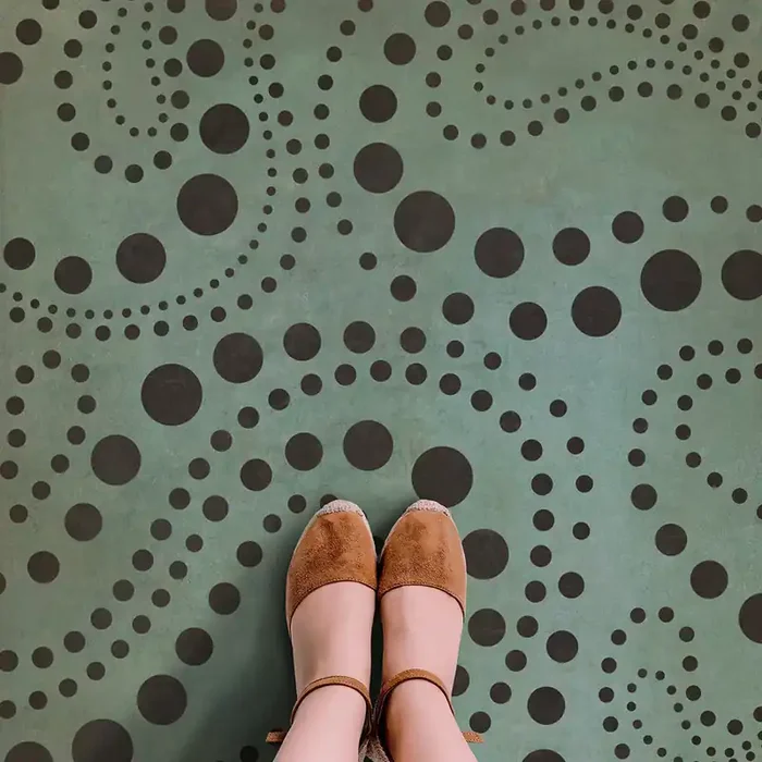 Vintage Vinyl Floorcloth Rug (Classic Pattern 12 Molecular Madness)