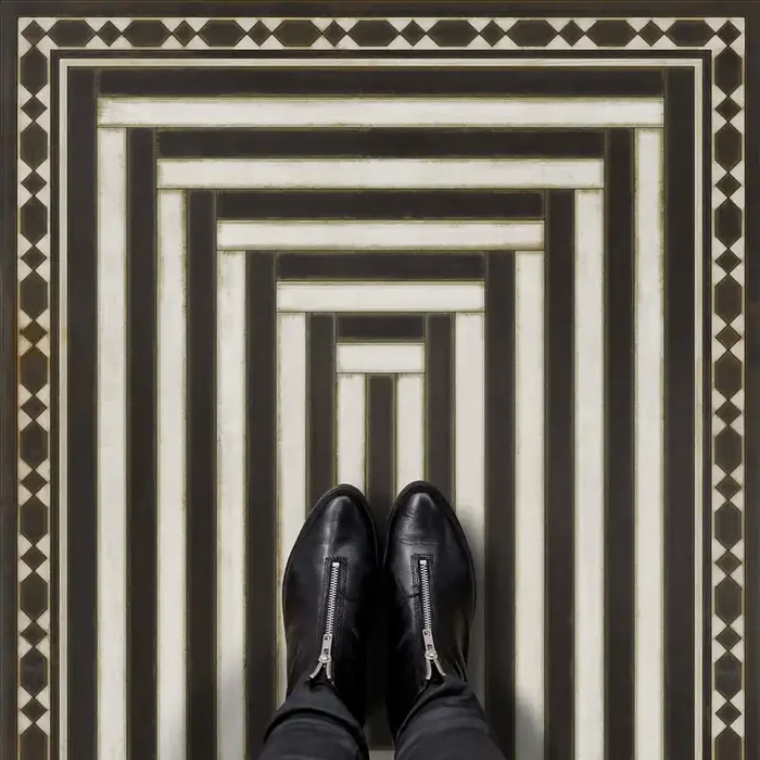 Vintage Vinyl Floorcloth Rug (Pattern 18 Mandate of Heaven)