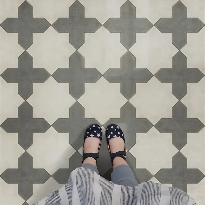 Vintage Vinyl Floorcloth Rug (Pattern 23 Simple as Doves)