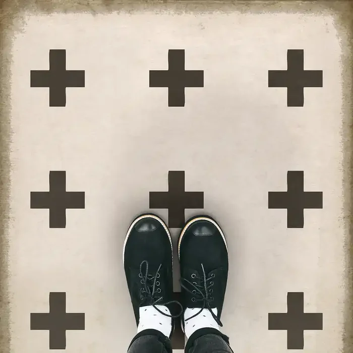 Vintage Vinyl Floorcloth Rug (Pattern 24 Ithaca)