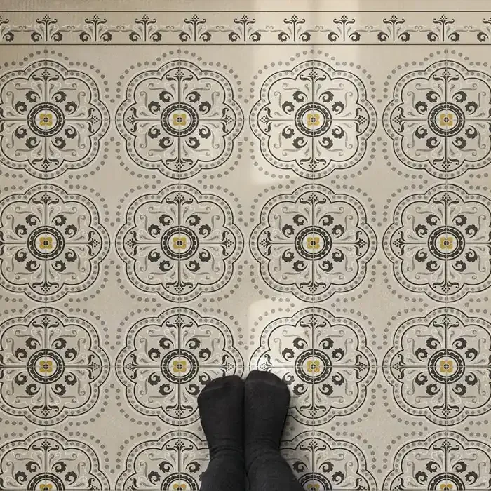 Vintage Vinyl Floorcloth Rug (Pattern 28 Nearest And Dearest)