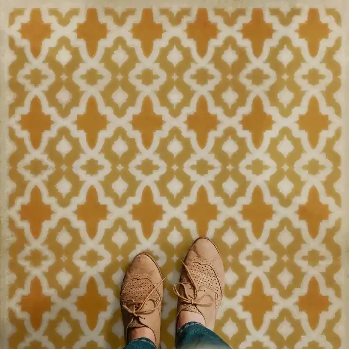 Vintage Vinyl Floorcloth Rug (Pattern 31 House of the Rising Sun)