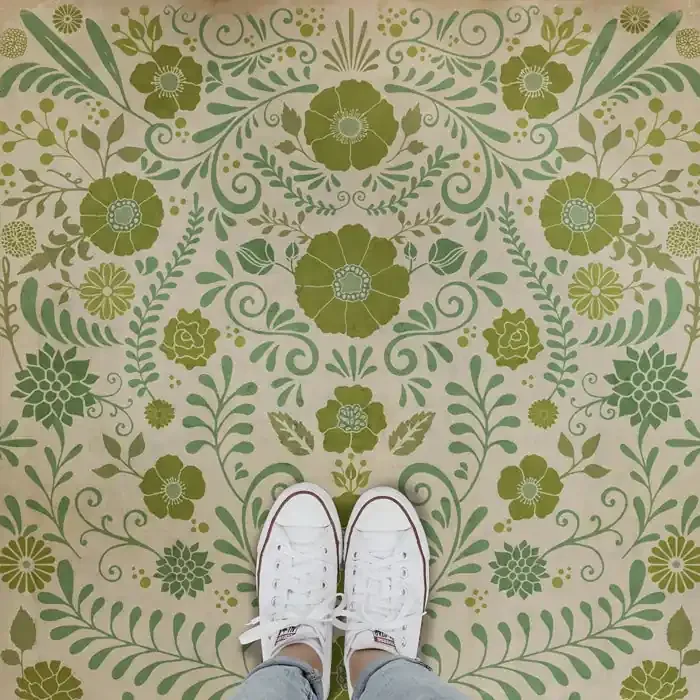 Vintage Vinyl Floorcloth Rug (Pattern 36 A Little Hope)