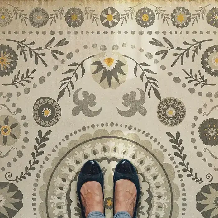 Vintage Vinyl Floorcloth Rug (Pattern 38 je pense)