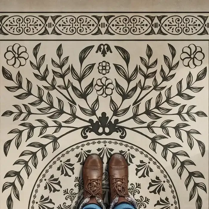 Vintage Vinyl Floorcloth Rug (Pattern 40 Drummond Castle)