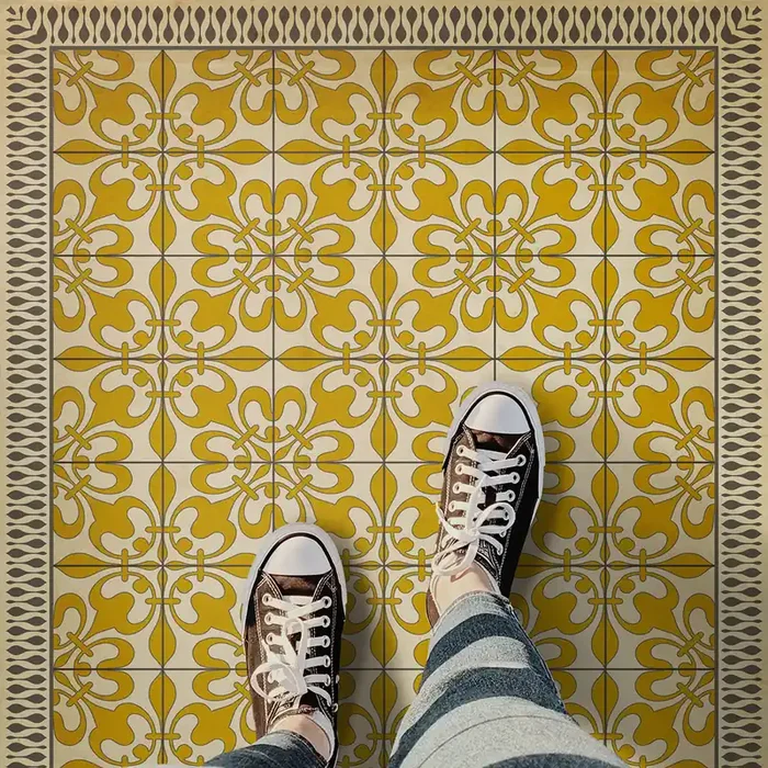 Vintage Vinyl Floorcloth Rug (Pattern 55 The Last Straw)