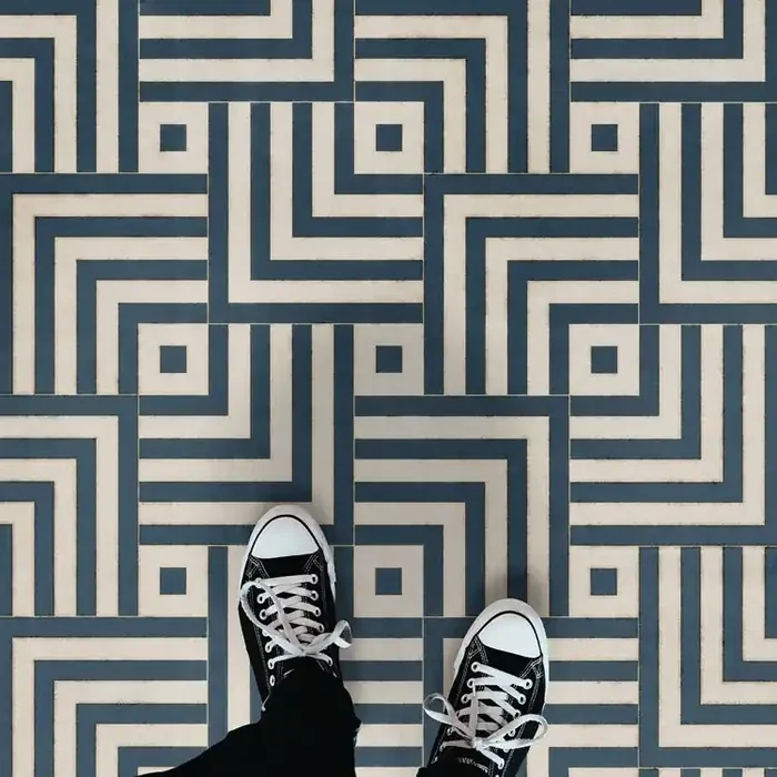 Vintage Vinyl Floorcloth Rug (Pattern 60 Aftereffect)