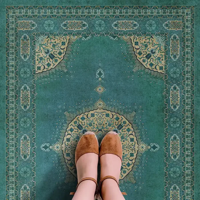 Vintage Vinyl Floorcloth Rug (Persian Bazaar – Tabriz – Govad)