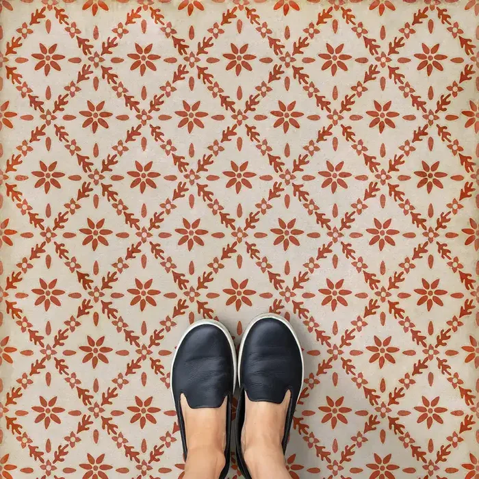 Vintage Vinyl Floorcloth Rug (Williamsburg -Naturalist – Josselyn)