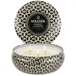 Voluspa – Ambre Lumiere 3 Wick Tin Candle