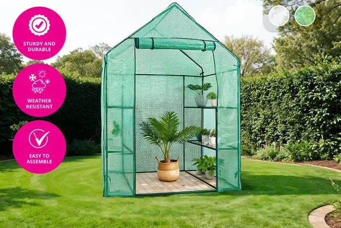 Walk-In Greenhouse with 4 Shelves – Durable Storage Solution