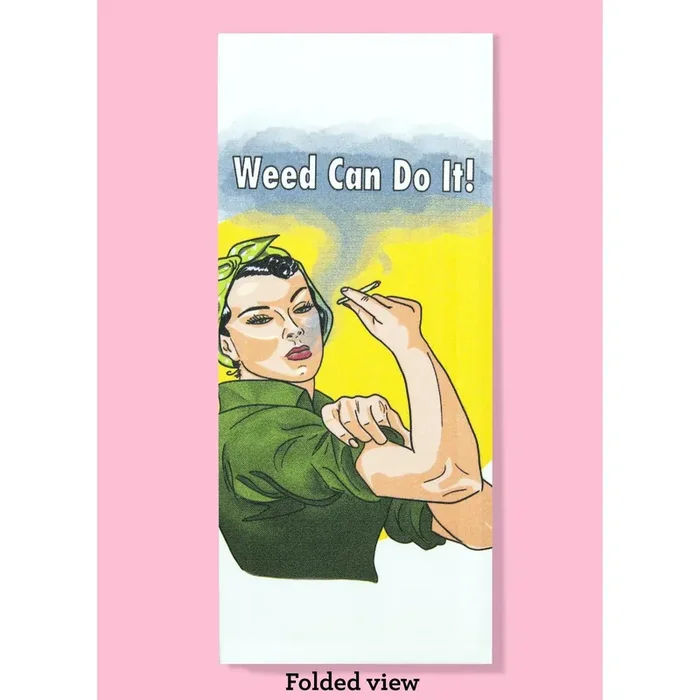 Weed Can Do It Dishtowel Rosie the Riveter Cotton Kitchen Hand Tea Dishcloth