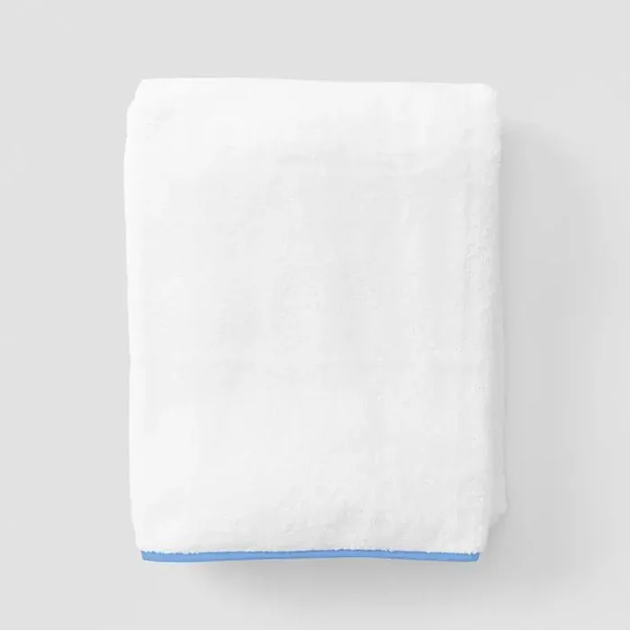 Weezie-Signature Bath Sheet – French Blue on White