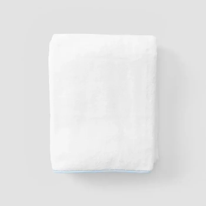 Weezie- Signature Bath Towel – Light Blue on White