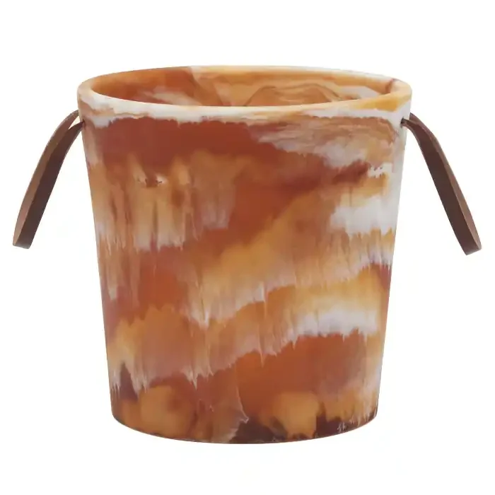Wesley Swirled Resin Ice Bucket (Amber)