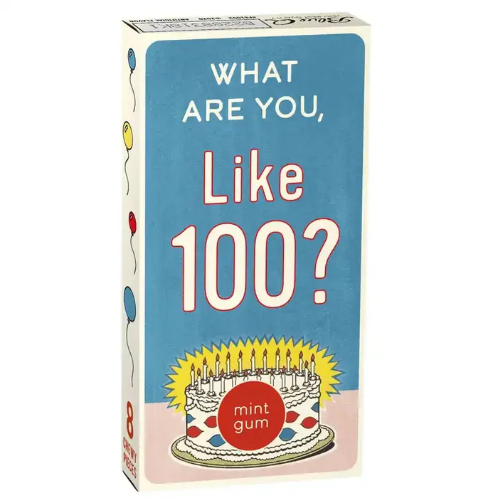 What Are You Like 100 Birthday Gum Funny Mint Flavored Candy BlueQ at GetBullish