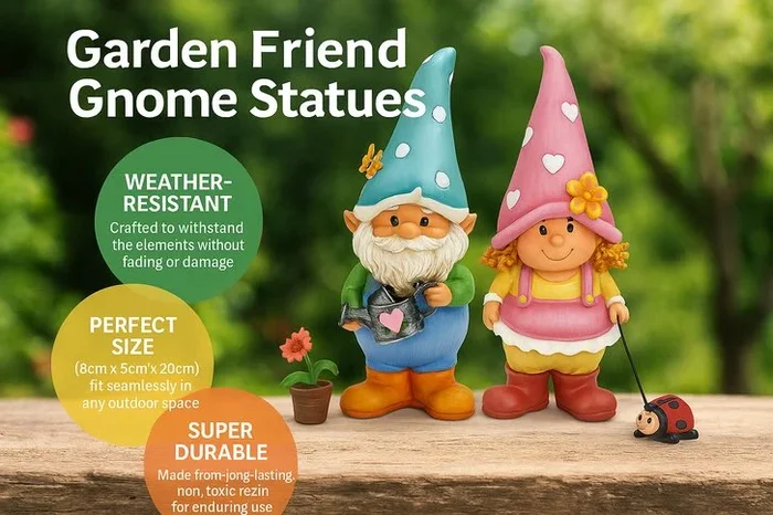 Whimsical Garden Friend Gnome Statues