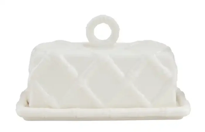 White Bamboo Butter Dish