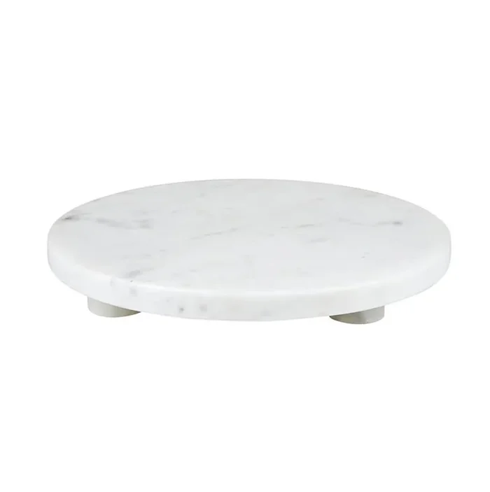 White Marble Footed Tray