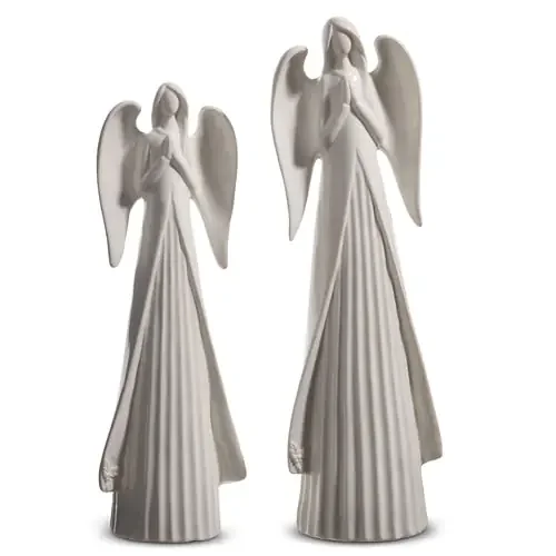 White Praying Angel Figurines, 2 Sizes