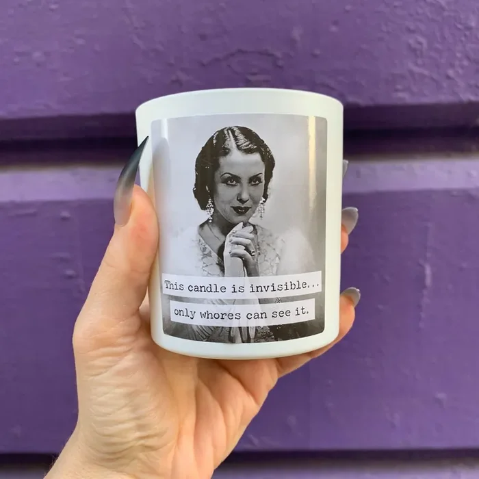 Whores Candle Vintage Photograph Double Sided Design Soy Wax Lavender Jasmine Scent