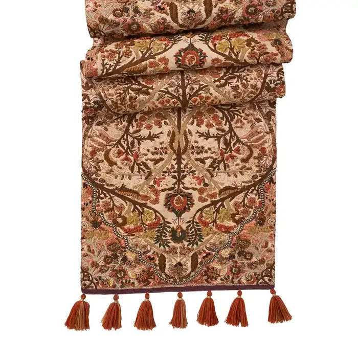 Willa Embroidered 18″ x 90″ Table Runner – Amber