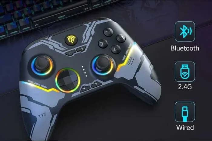 Wireless RGB Gaming Controller – Hall Effect, Programmable Buttons, Multi-Platform for PC, Switch, Mac & Mobile