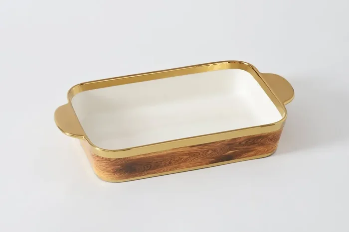 Wood and Gold Finished Rectangular Baking Dish – Pampa Bay