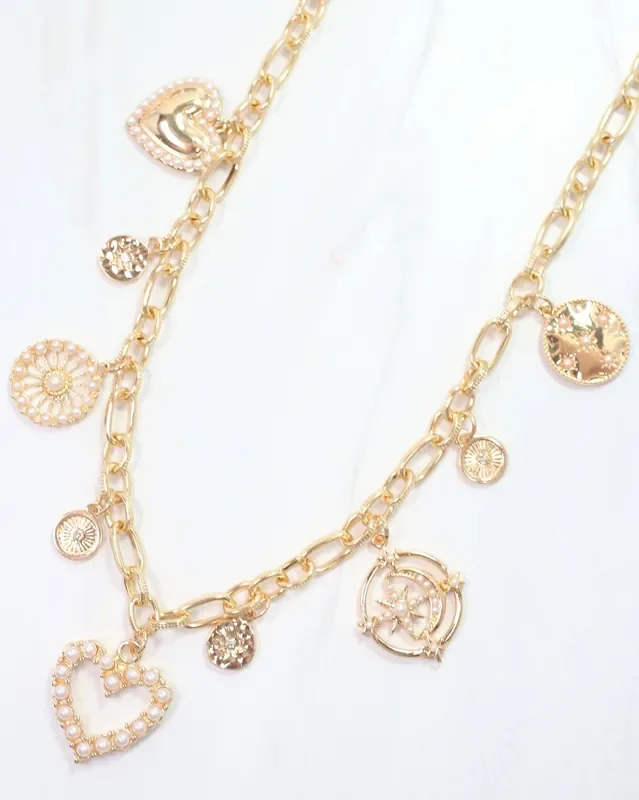 Worthington Charm Necklace Gold